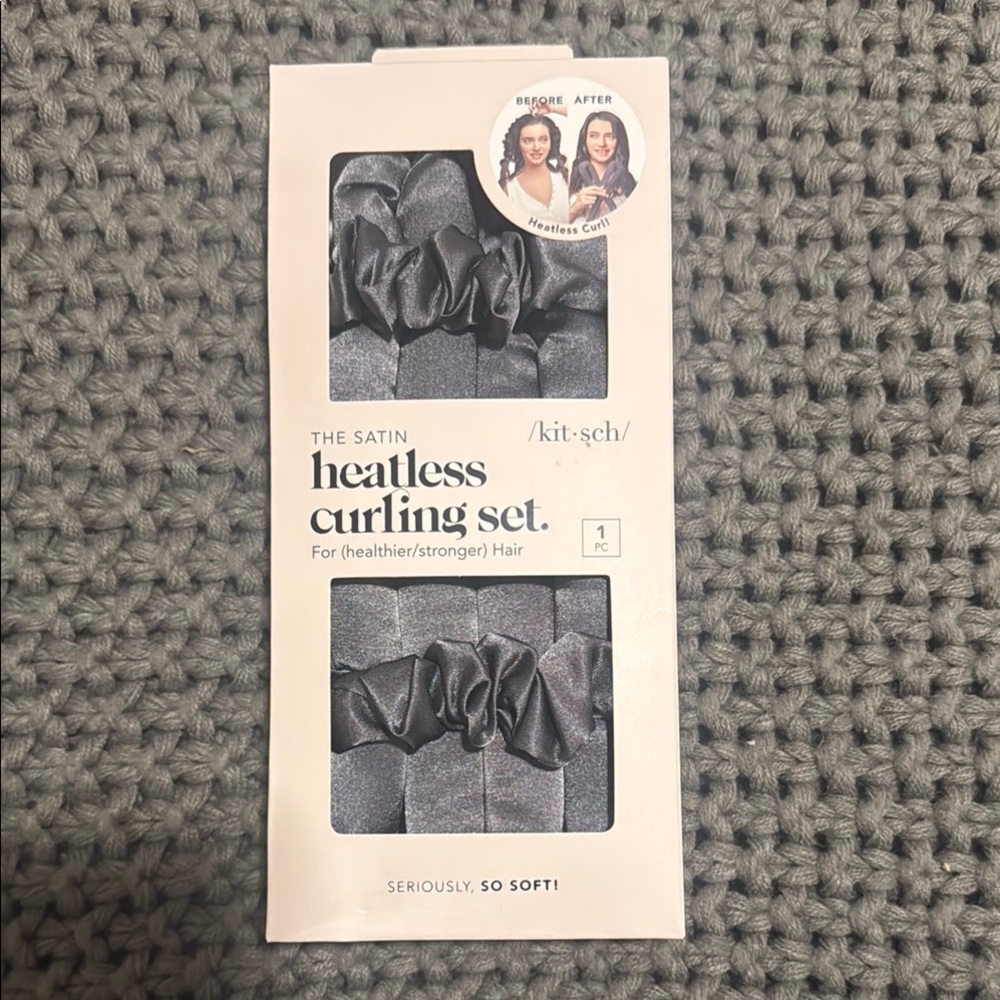 Kitsch Satin Heatless Curling Set in Gray